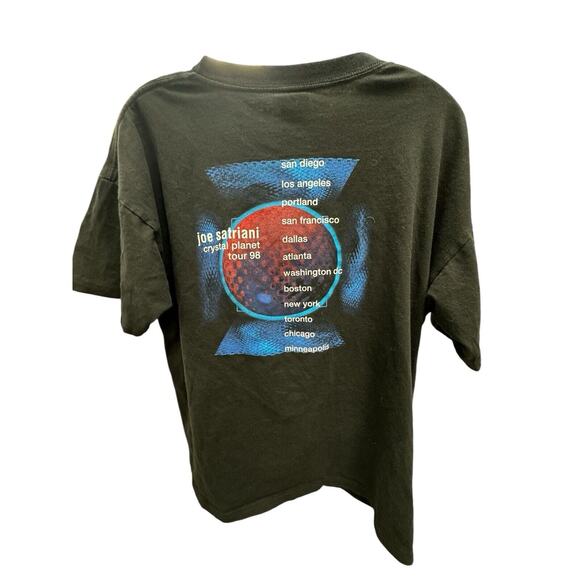 Joe Satriani Crystal Planet Tour Black Men's Vintage 1998 T-Shirt X-Large - Picture 2 of 3